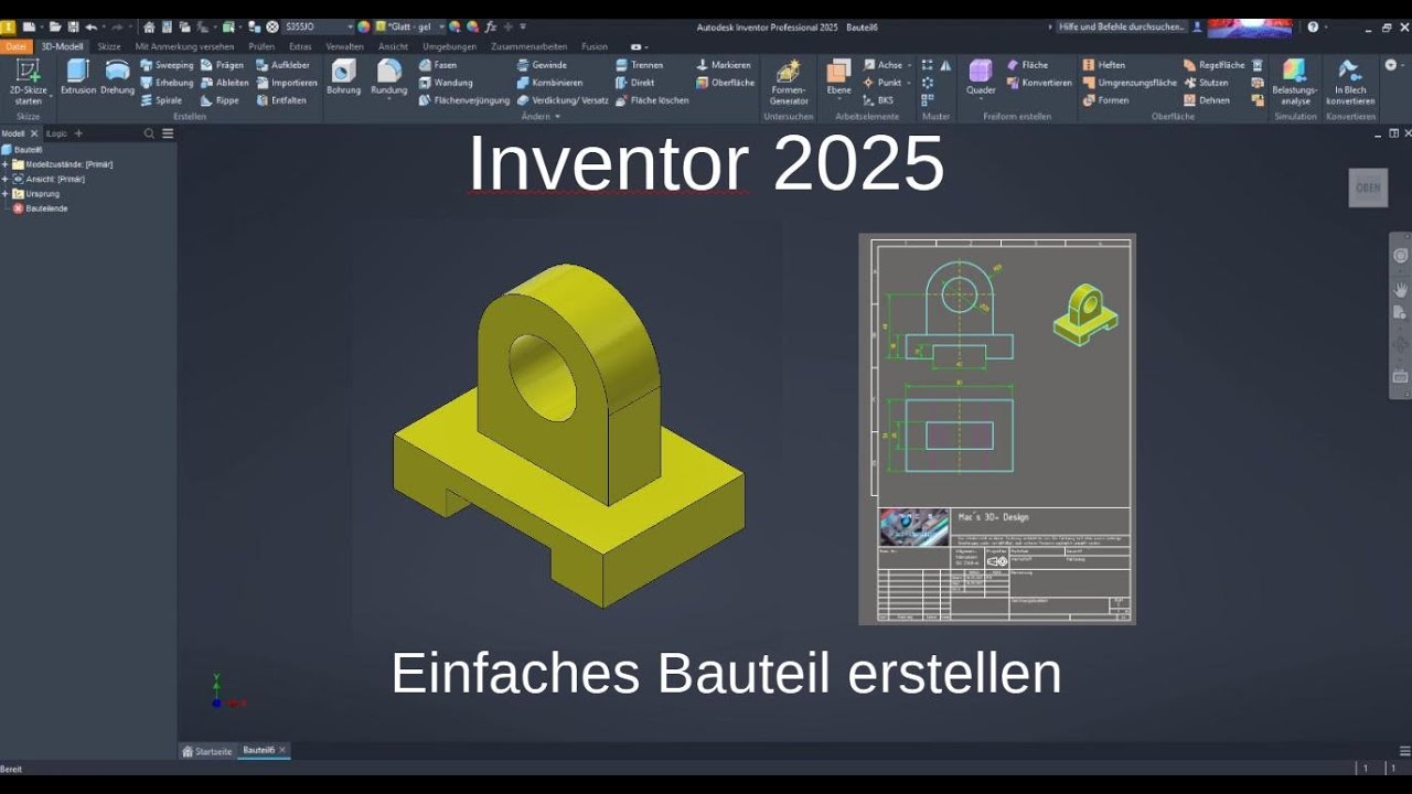 Autodesk Inventor 2025 Tutorial Deutsch - 2