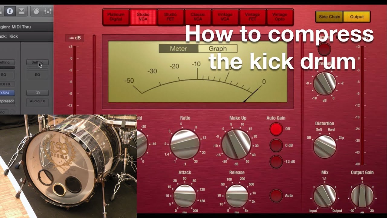 How to compress a kick drum (bass drum)