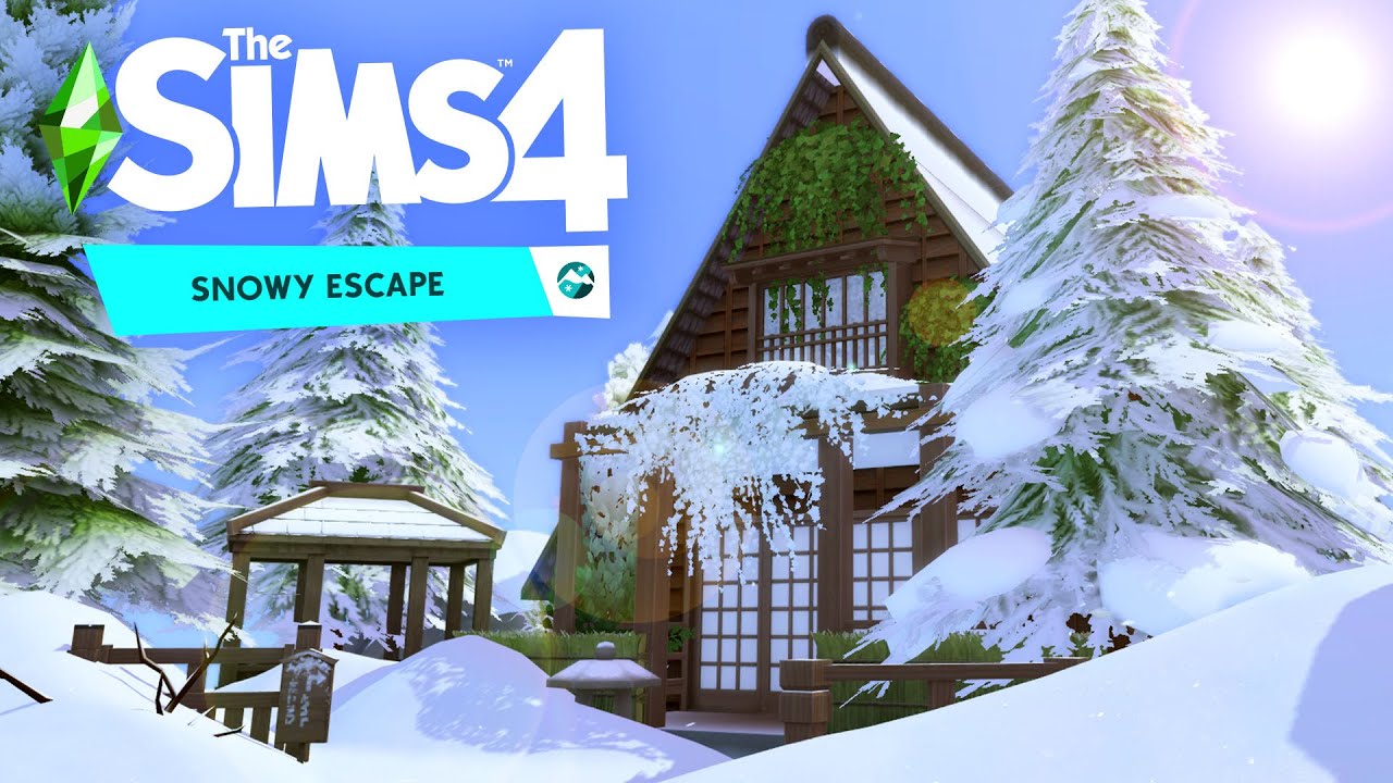 SNOWY MOUNTAIN TOP RETREAT // Sims 4 Speed Build (The Sims 4 Snowy Escape)