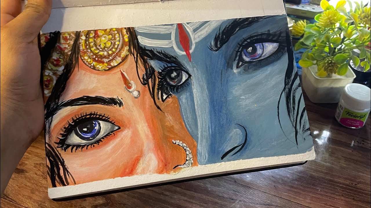 Lord Shiv Parvati eyes drawing ❤️🥰#shorts #shortsfeed #shivparvati 