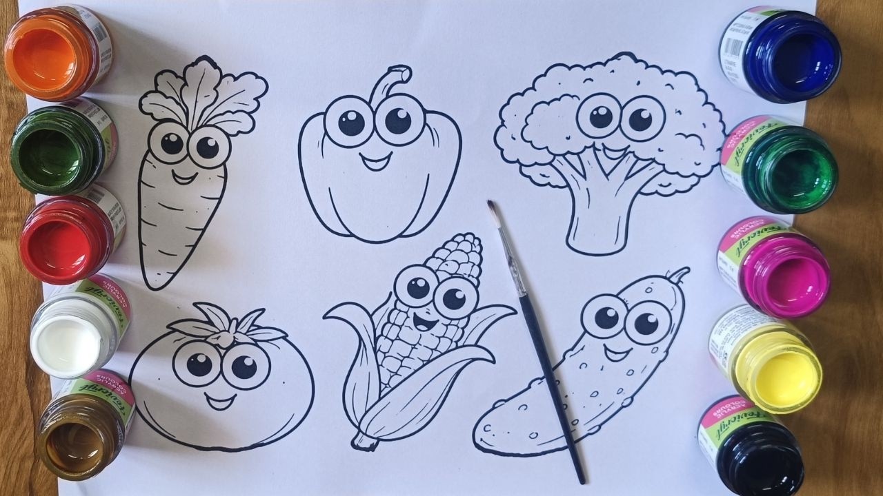 Kids Coloring Vegetables || Meemaa kids