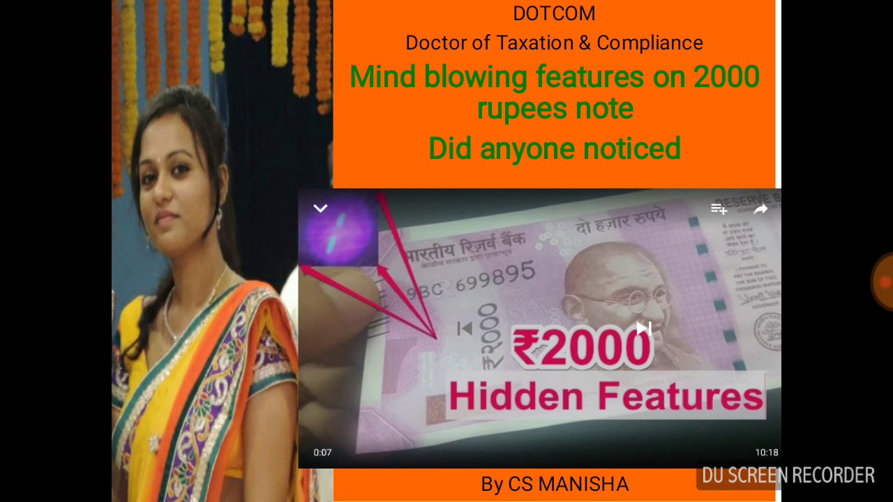 Did you noticed Hidden features in 2000rs note |&brvbar;CS MANISHA &brvbar;|identify fake note &brvbar;&not;