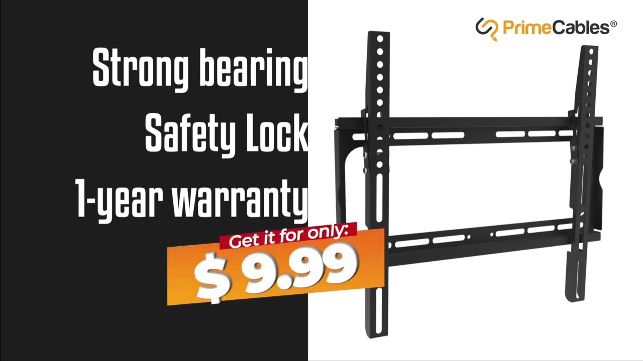 Angle free Tilt mount w/Safety Lock for TV 26'' to 55'' inch - PrimeCables&reg;