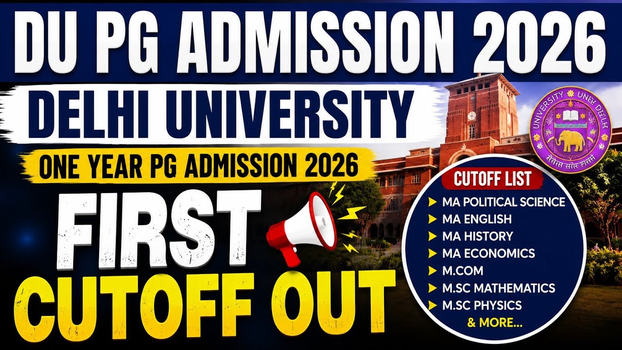 Delhi University One Year PG Course 1st cut off Out 2026 