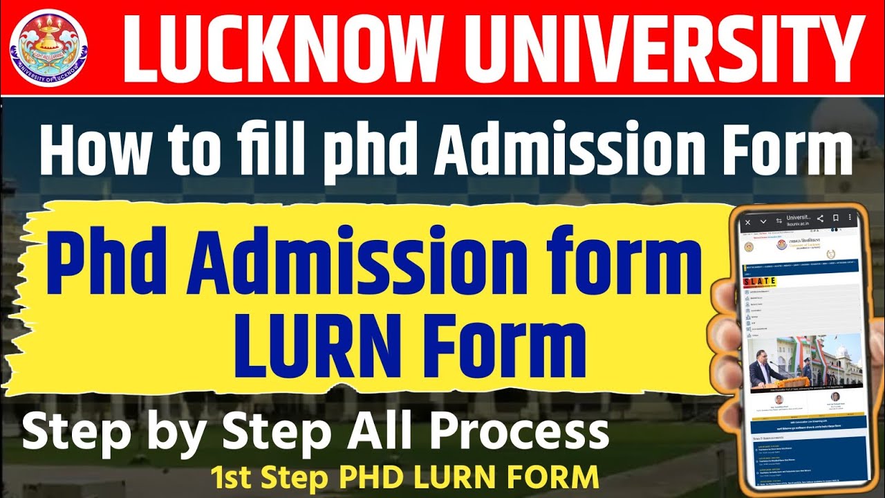 Lucknow University Phd Admission Form 2025-26 | How to Fill LU Admission form #phdadmisson 