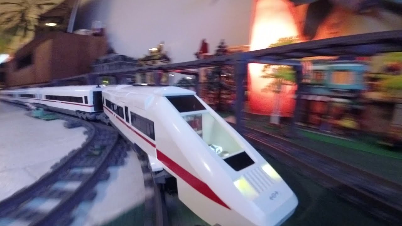 XXL LEGO Train & 90m Railway: High Speed ICE - 2m long passenger train [GoPro]