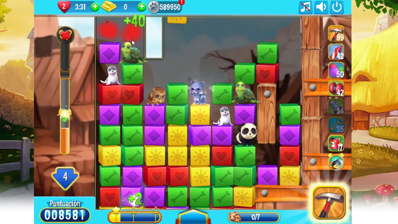Pet Rescue Saga Nivel 1966 sin booster.-