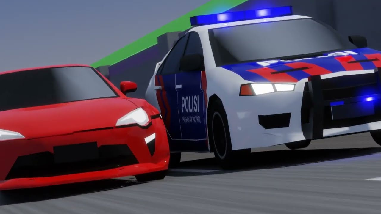 Low Poly Blender Animation Police Chase 3
