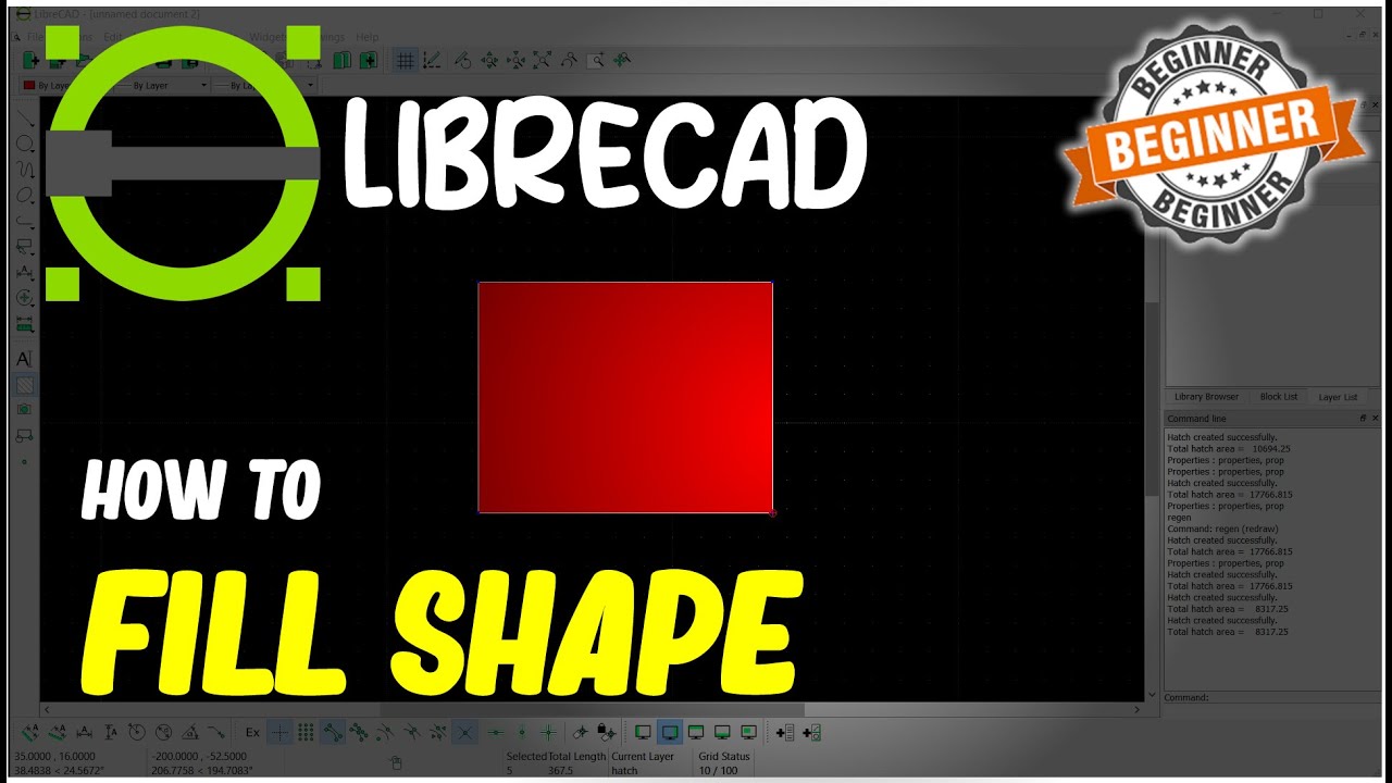 LibreCAD How To Fill Shape