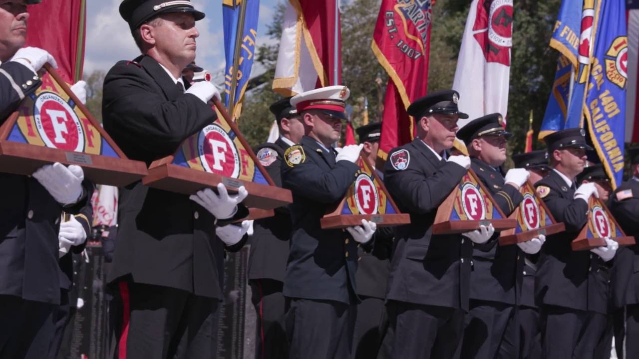 Kevin McRae Flag Presentation at IAFF 2016 Fallen Fire Fighter Memorial