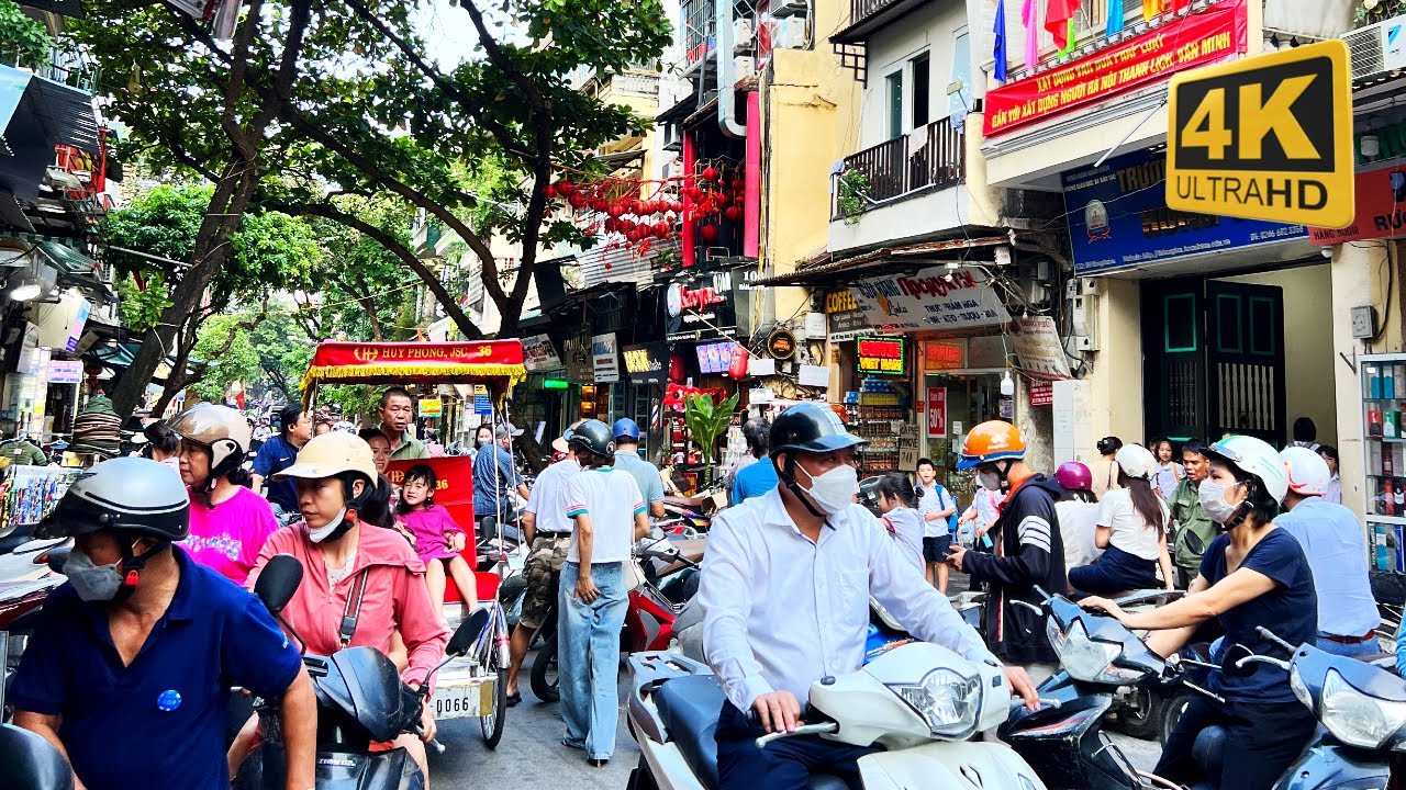 4K Virtual Walk: Sunny Stroll Through Hanoi Old Town to St. Joseph's Cathedral