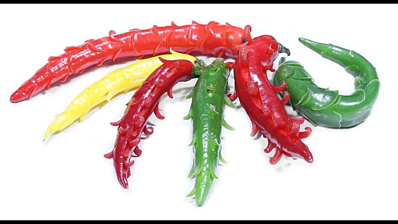 026. Free vegetable carving course pepperoni cone / Darmowy kurs carvingu szyszka z papryki