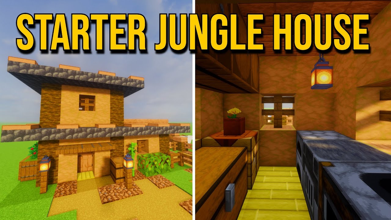 Small Starter Jungle House (Minecraft Build Tutorial)