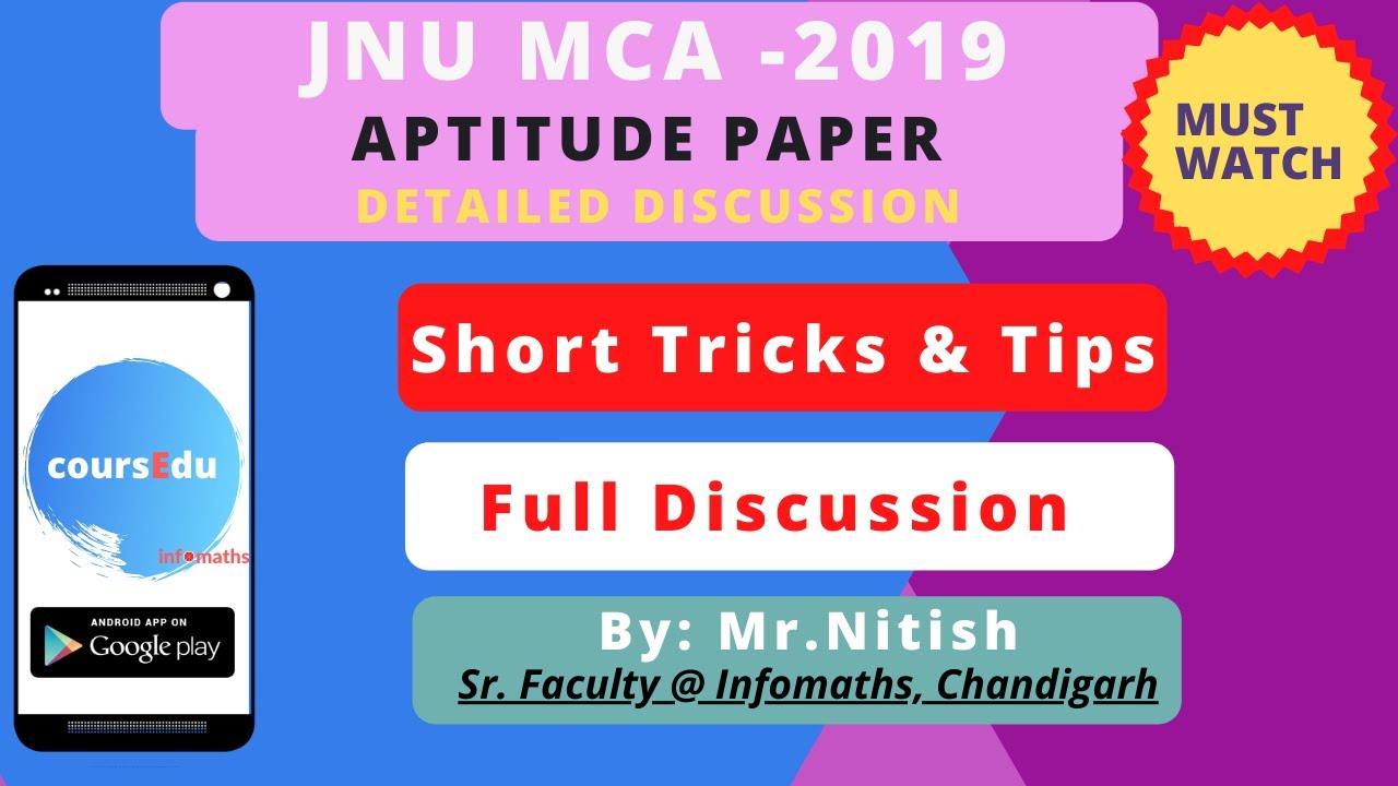JNU MCA 2019 APTITUDE PAPER(FULLY SOLVED)