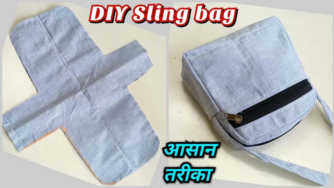 आसान तरीके से बनाएं क्रॉस बॉडी स्लीग बेग ll How to make easy method cross body sling bag