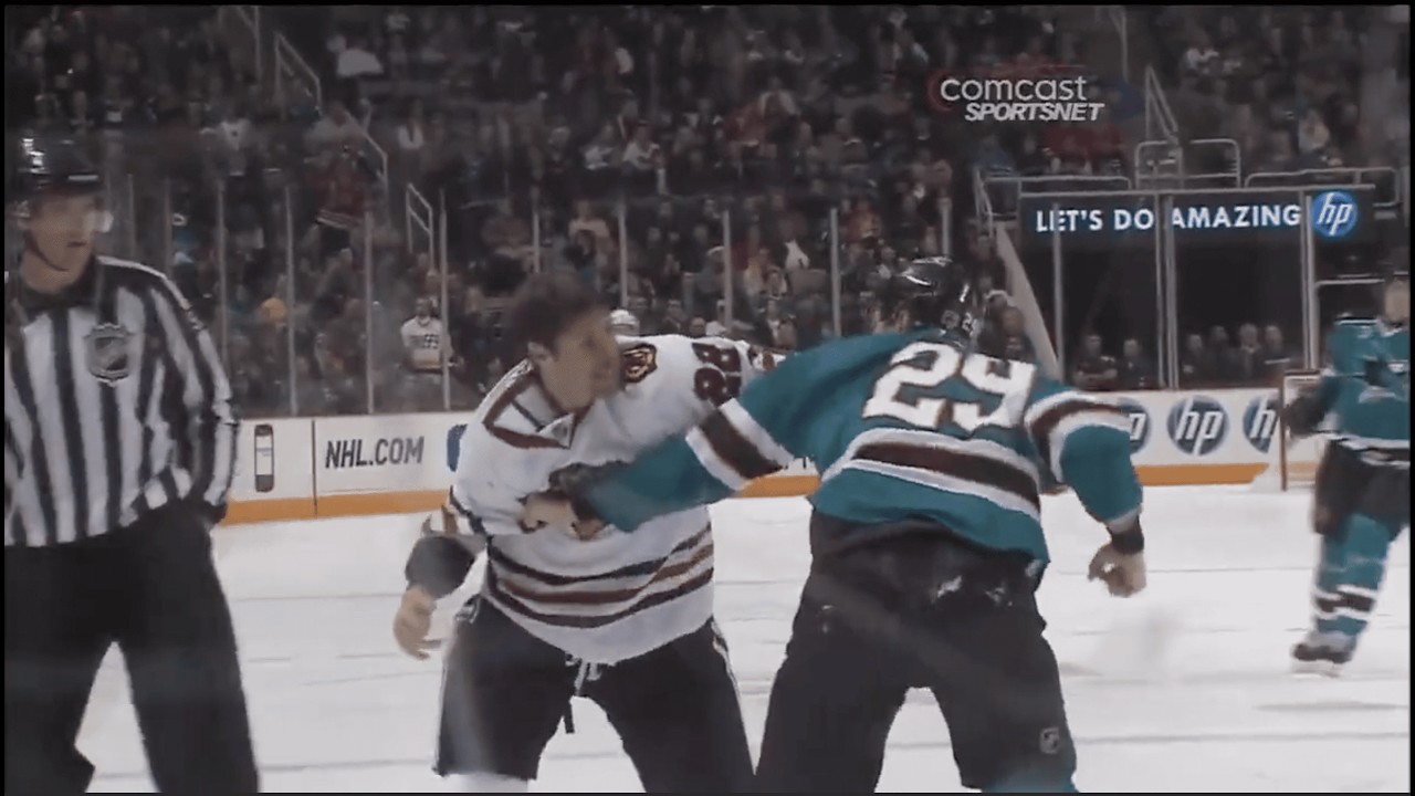 Blackhawks - Sharks rough stuff 11/24/10