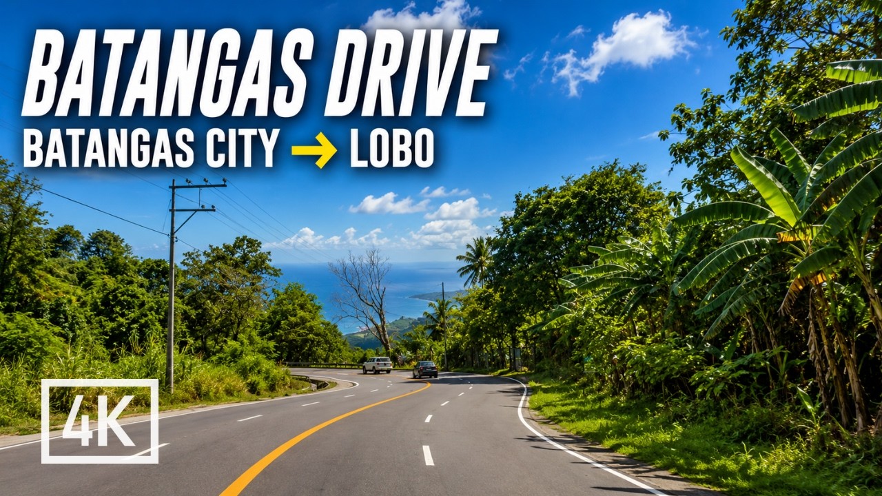 4K Challenging Mountain Drive 🇵🇭 Batangas City to Lobo | Rough Road & Coastal Views