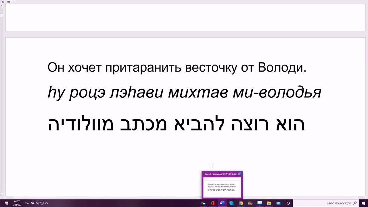 171 Глагол МЭВИ "приводит; приносит; привозит; даёт, подаёт". Важные слова для общения на иврите