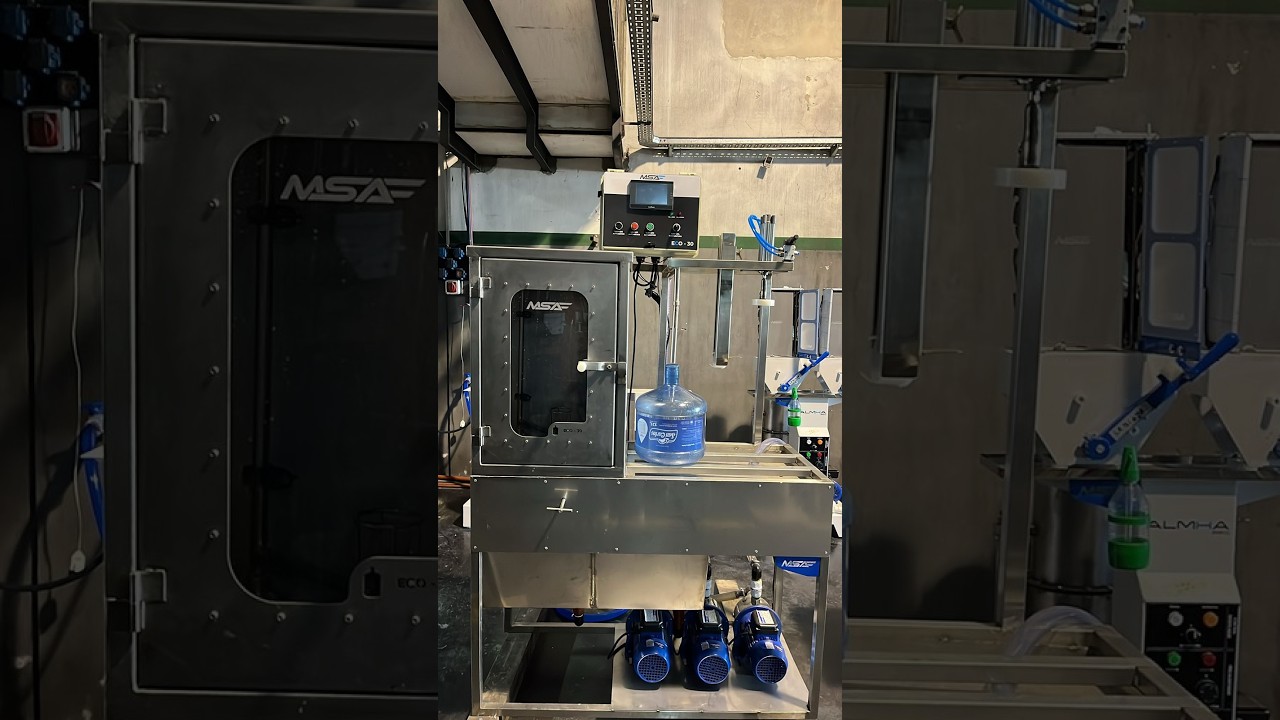 LAVADORA Y LLENADORA DE BIDONES DE AGUA