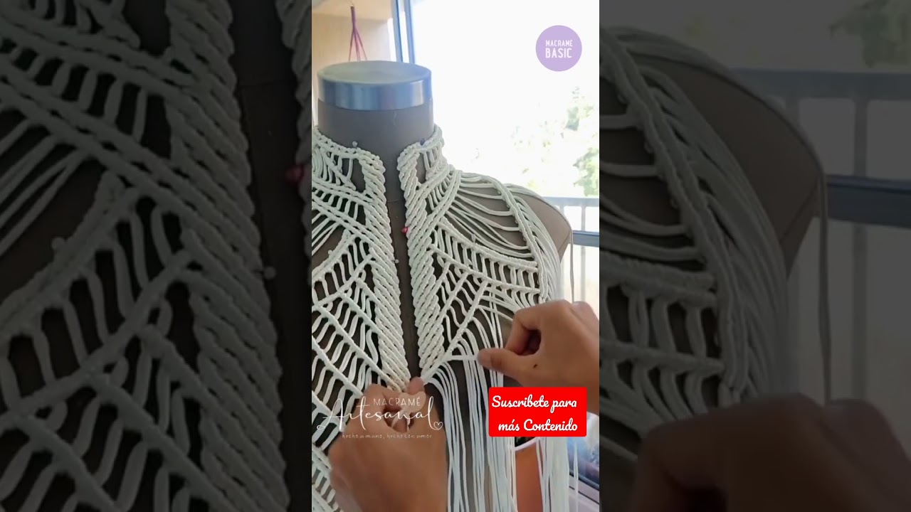 Chaleco tejido en MACRAM&Eacute; #macrame #macramebasic #viral