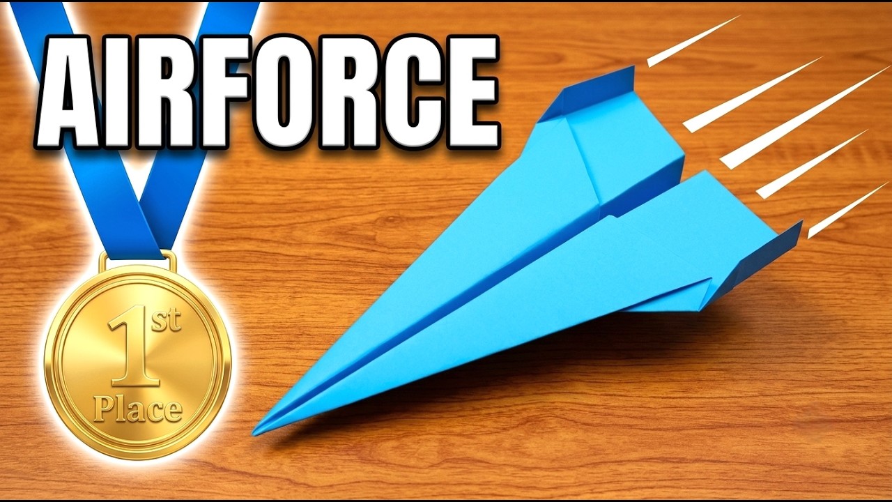 How to Make the AIRFORCE Paper Airplane ✈️ | Easy Origami Tutorial That Flies Far