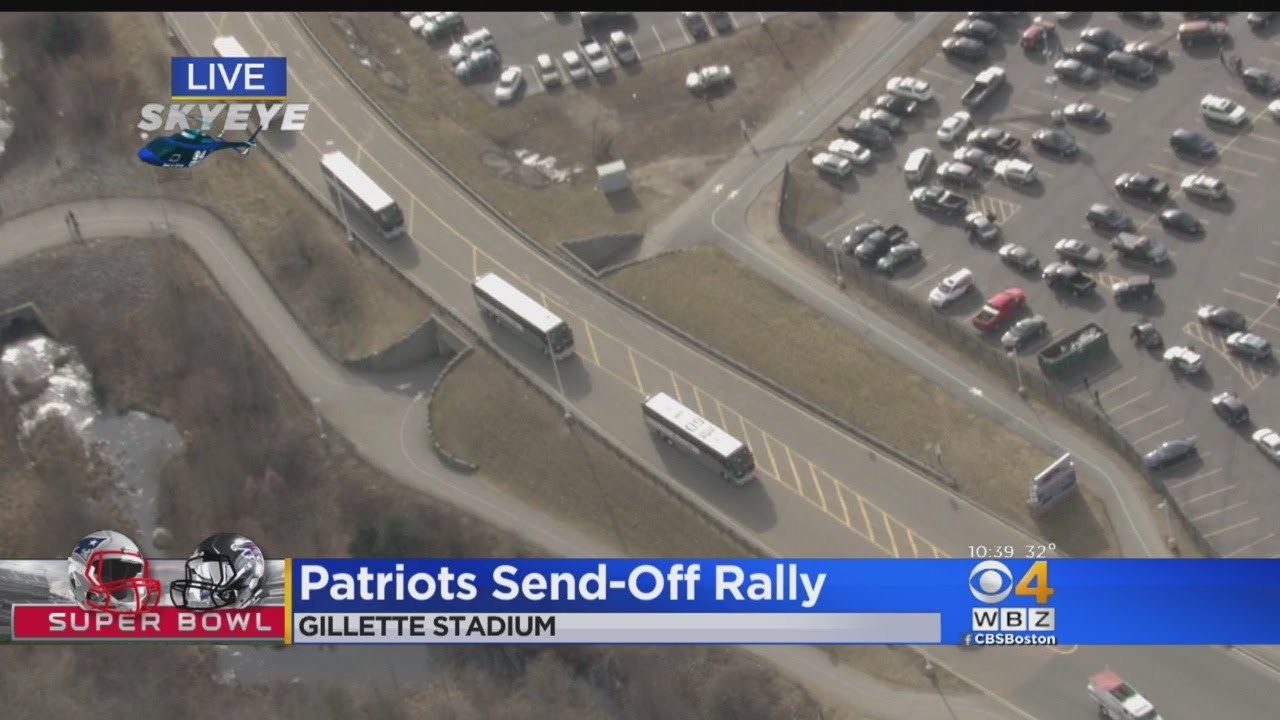 On To Houston! Patriots Buses Depart Gillette Stadium