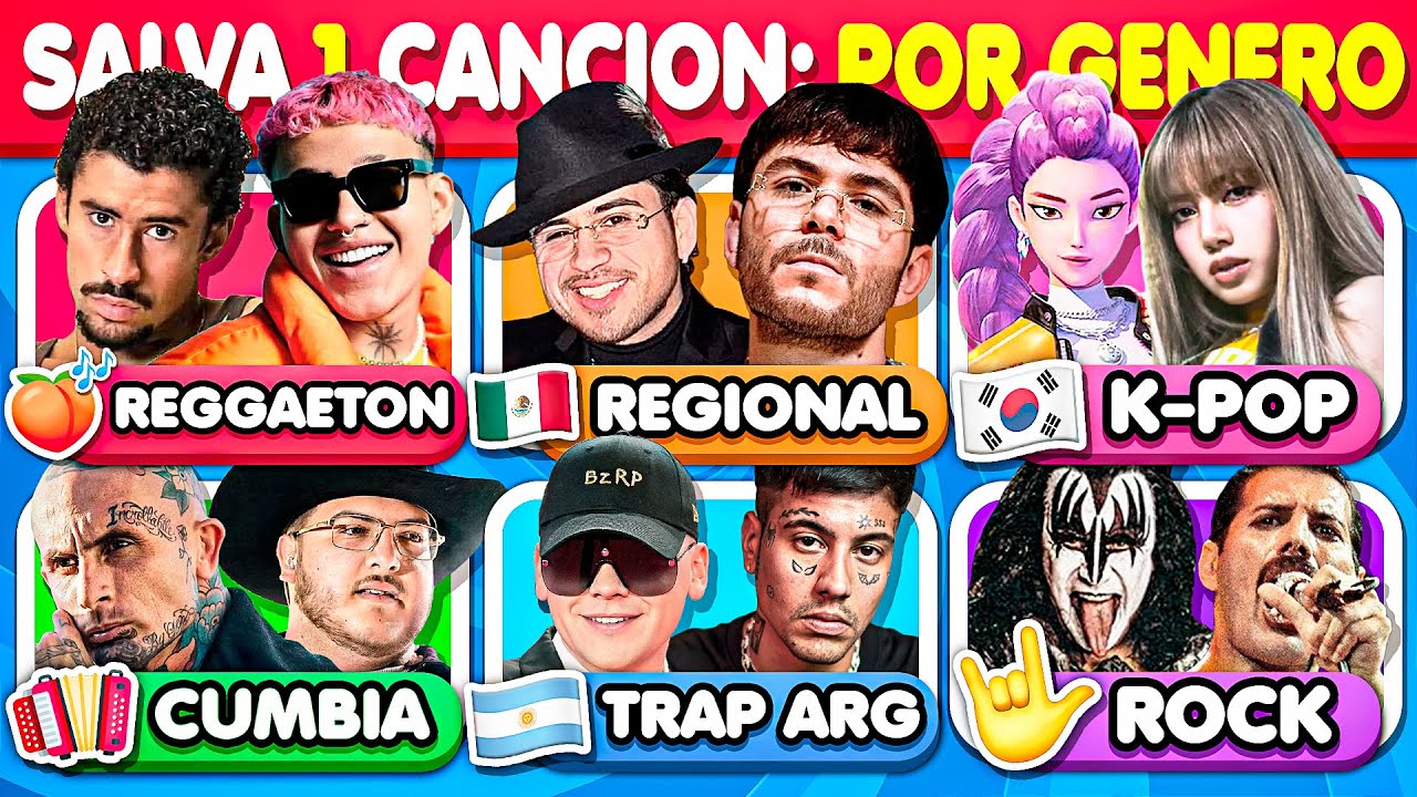 Salva 1 Canción por Cada Genero Musical 🎸🤔🎶 ¿Qué Canción Prefieres? | TriviaTime