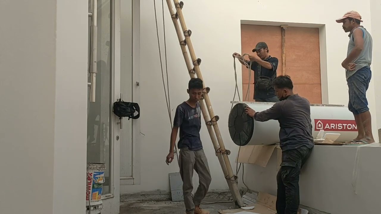 #proses naiknya tengki!!!pemanas air