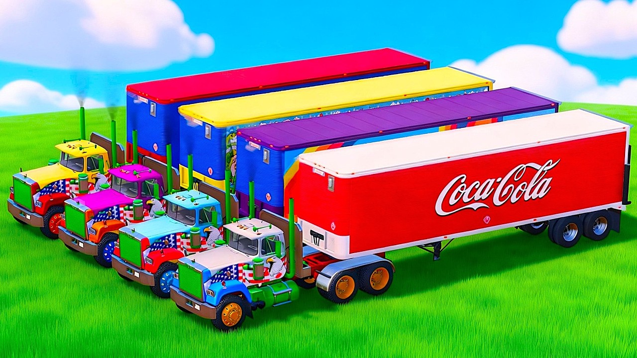 TRANSPORTING COLORFUL RAINBOW TRAILER TRUCKS  - FARMING SIMULATOR 22 #2
