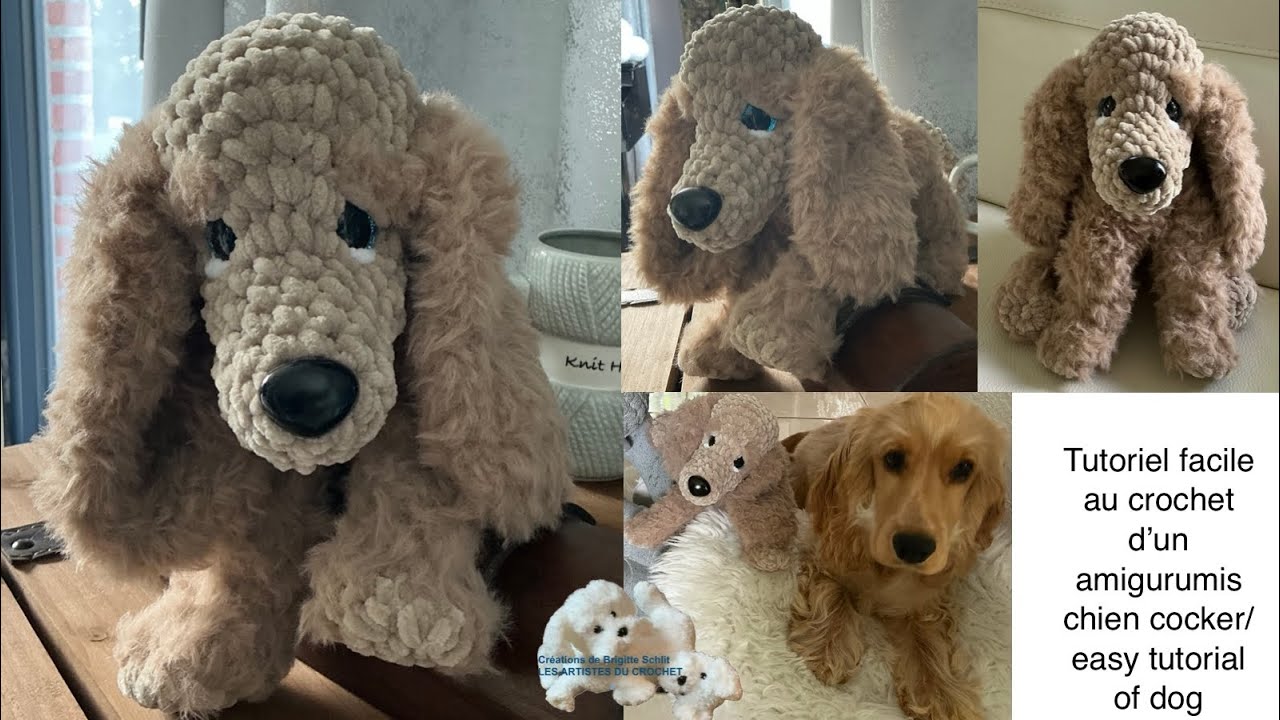 Tutoriel facile au crochet d’un amigurumis chien cocker/easy tutorial of dog