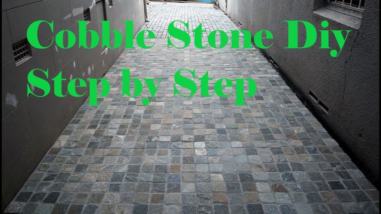 Cobble stone Driveway Screed, Lay, Grout step by step Timelapse