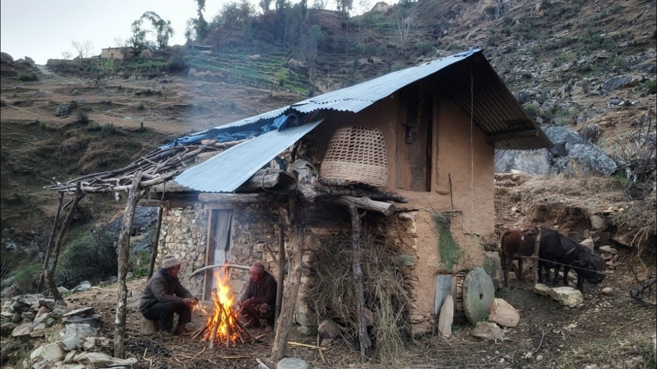 🌧️🌧️Real Nepali Routine village work.during the Very dangerous Rainfall🌧️in remote village Nepal . 