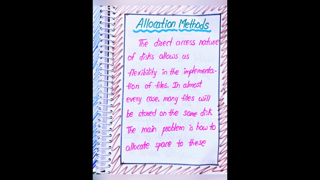 Allocation Methods in Operating Systems notes by LahariLectures 