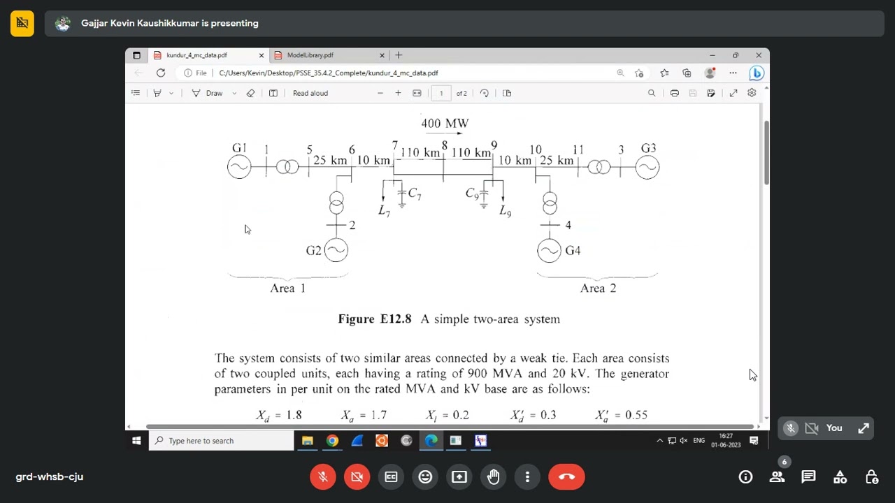 PSSe session 02 Transient Simulation (June 2023, Kevin Gajjar)