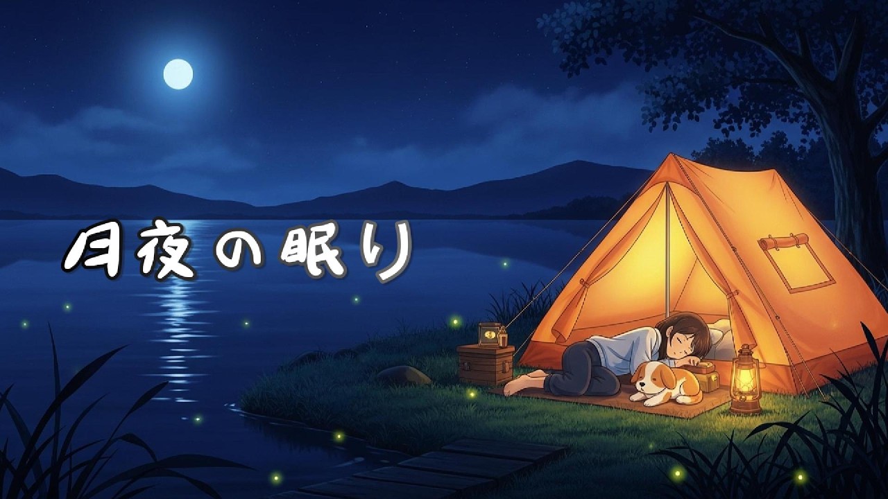 Quiet Moonlight Camping 🌙 Soft Piano for Deep Sleep (8 Hours) | 月夜の眠り