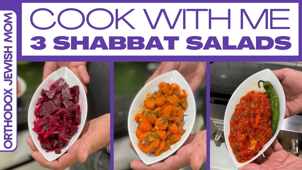 Cook with Me: 3 Shabbat Salads: Matbucha • Moroccan Carrots • Beet Salad | Orthodox Jewish Mom