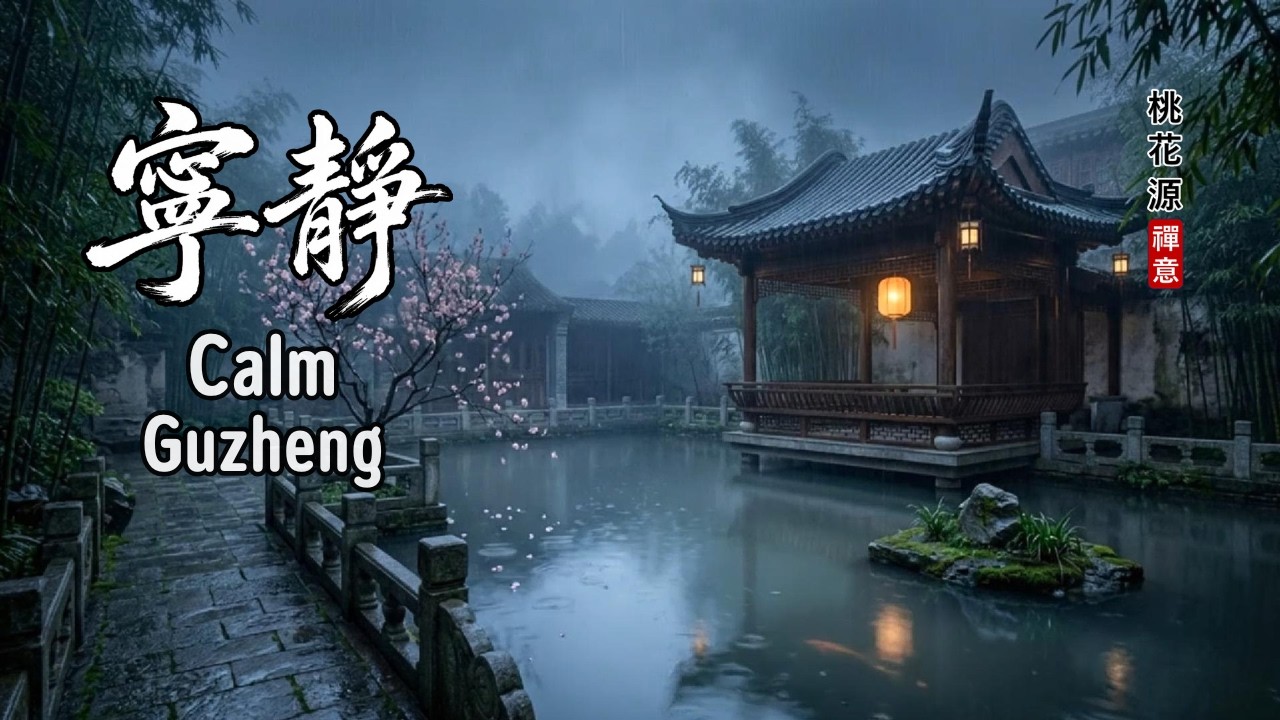 【夜雨安然】沉浸式禪風音樂：古箏、二胡、竹笛 ｜舒緩腦部疲勞・放鬆身心 🌸 Calm Guzheng Music for Relaxation and Stress Relief