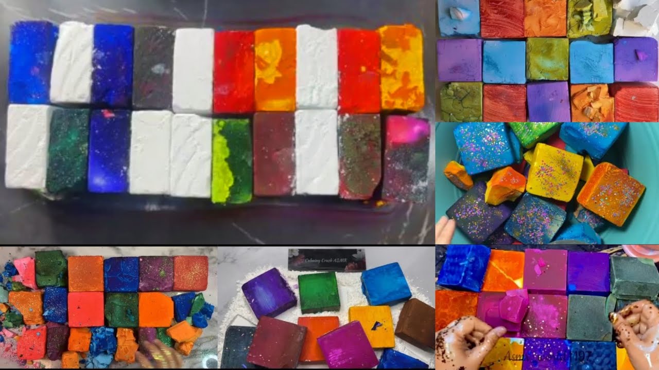 Different Dyed Chalk ASMR Compilation | Edit | Speed Up | Oddly  Satisfying #asmr #edit 