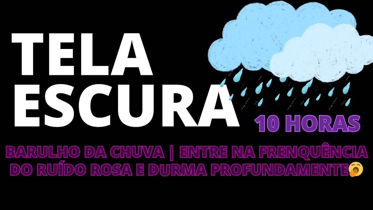 Barulho de chuva e tela escura | Entre na frequência do ruído rosa, durma profundamente 🥱 | 10 horas