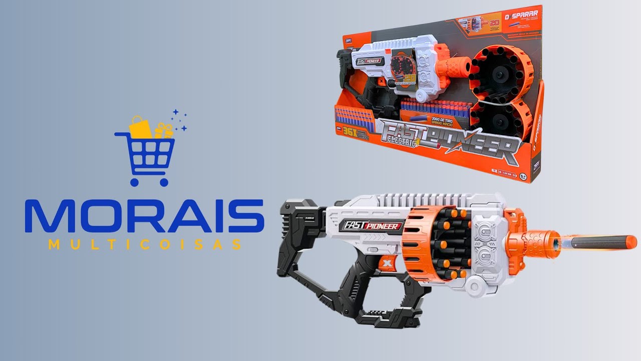Lan&ccedil;ador de Dardos Autom&aacute;tico 36 Dardos Fast Pioneer Zippy Toys