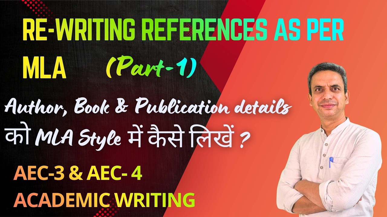 AEC 3rd Semester, Re-writing References as per MLA PART 1; #references #english 