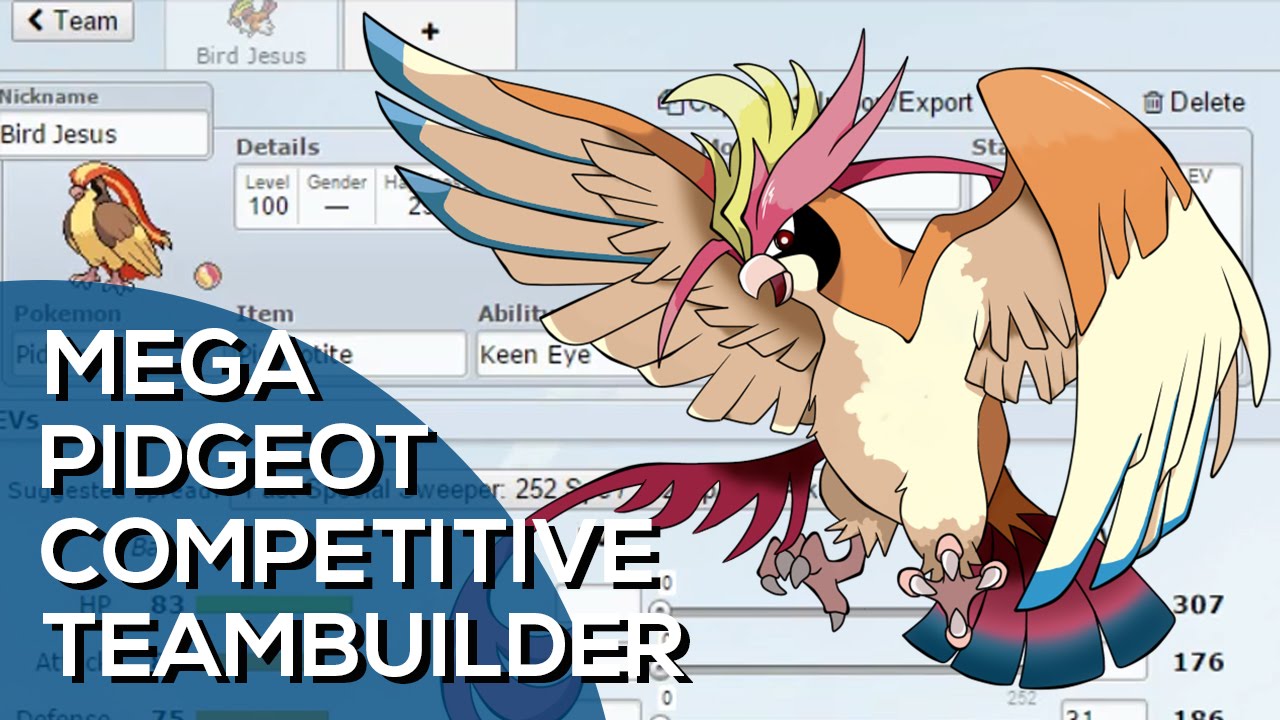 Mega Pidgeot Competitive Team Builder (Pokemon Showdown ORAS UU Facecam)