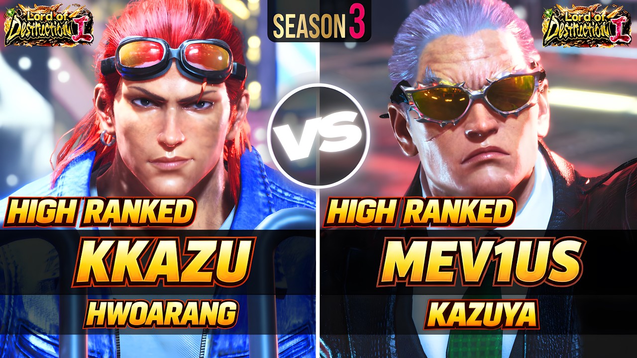 🔥 Tekken 8 &ndash; KKAZU (Hwoarang) vs MEV1US (Kazuya) 🔥 | Season 3 High-Level Gameplay