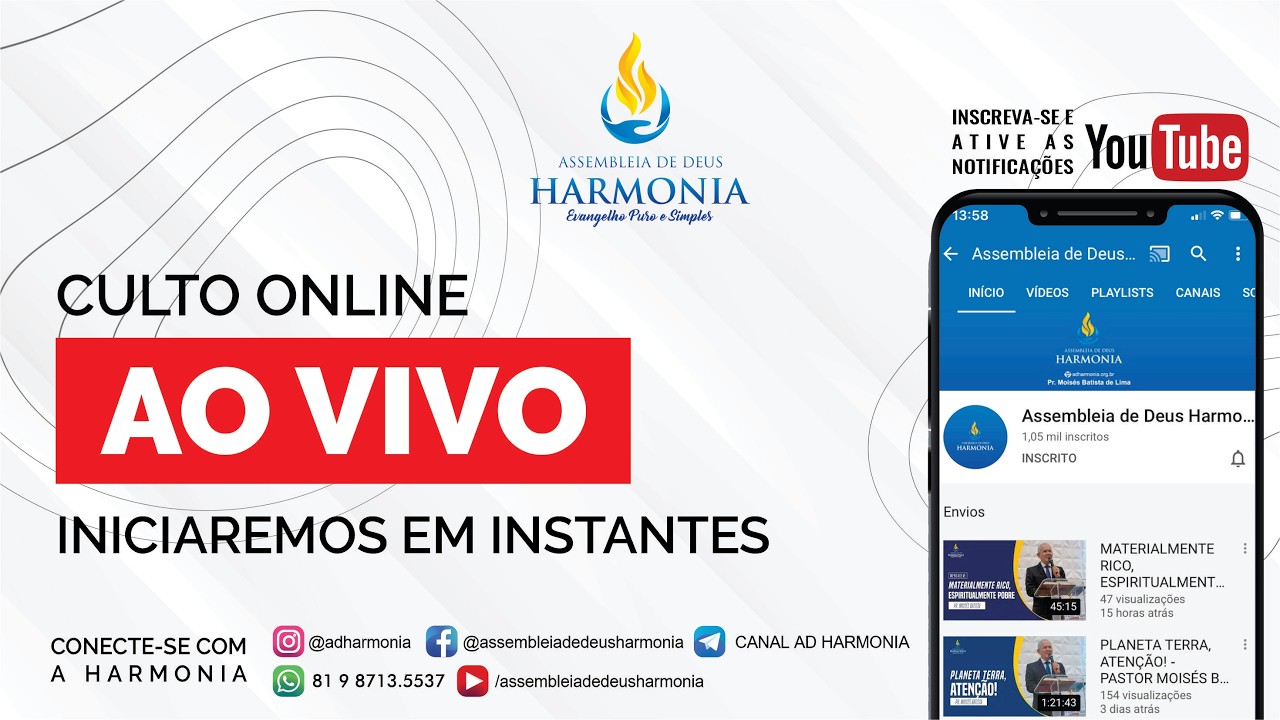 Culto de Doutrina - Parte 2 : 18/02/2026- Ass. de Deus Harmonia