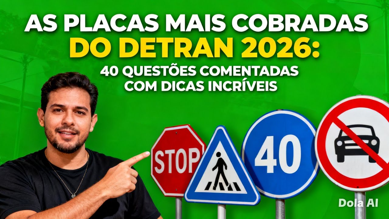 GABARITE A PROVA DO DETRAN 2026: 40 QUESTÕES DE PLACAS DE TRÂNSITO COM DICAS DE OURO