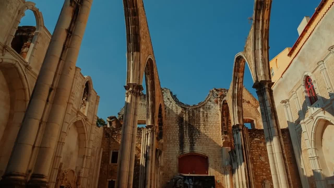 POV Of Convent In Lisbon Stock Video