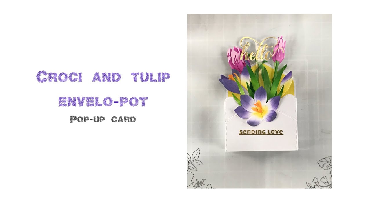 Snow Croci and Tulips Pop-up Card with Gift Card Holder