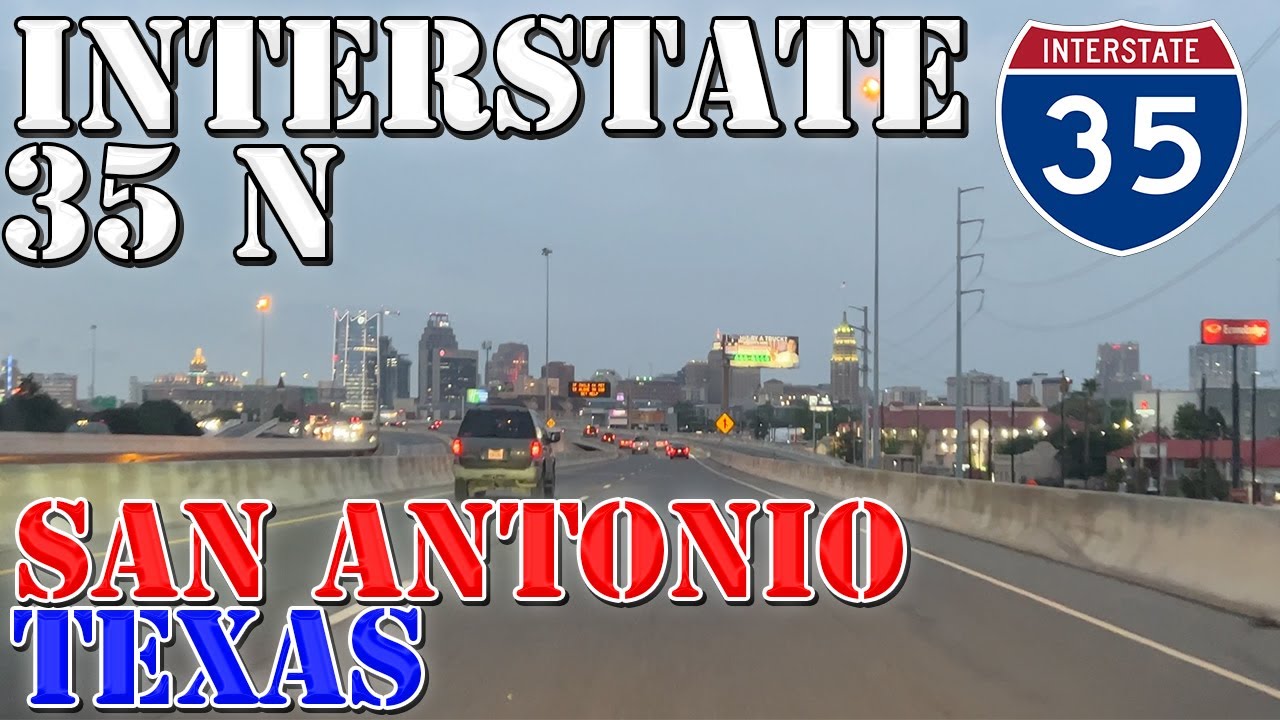 I-35 North to US 281 - San Antonio - Texas - 4K Sunset Highway Drive