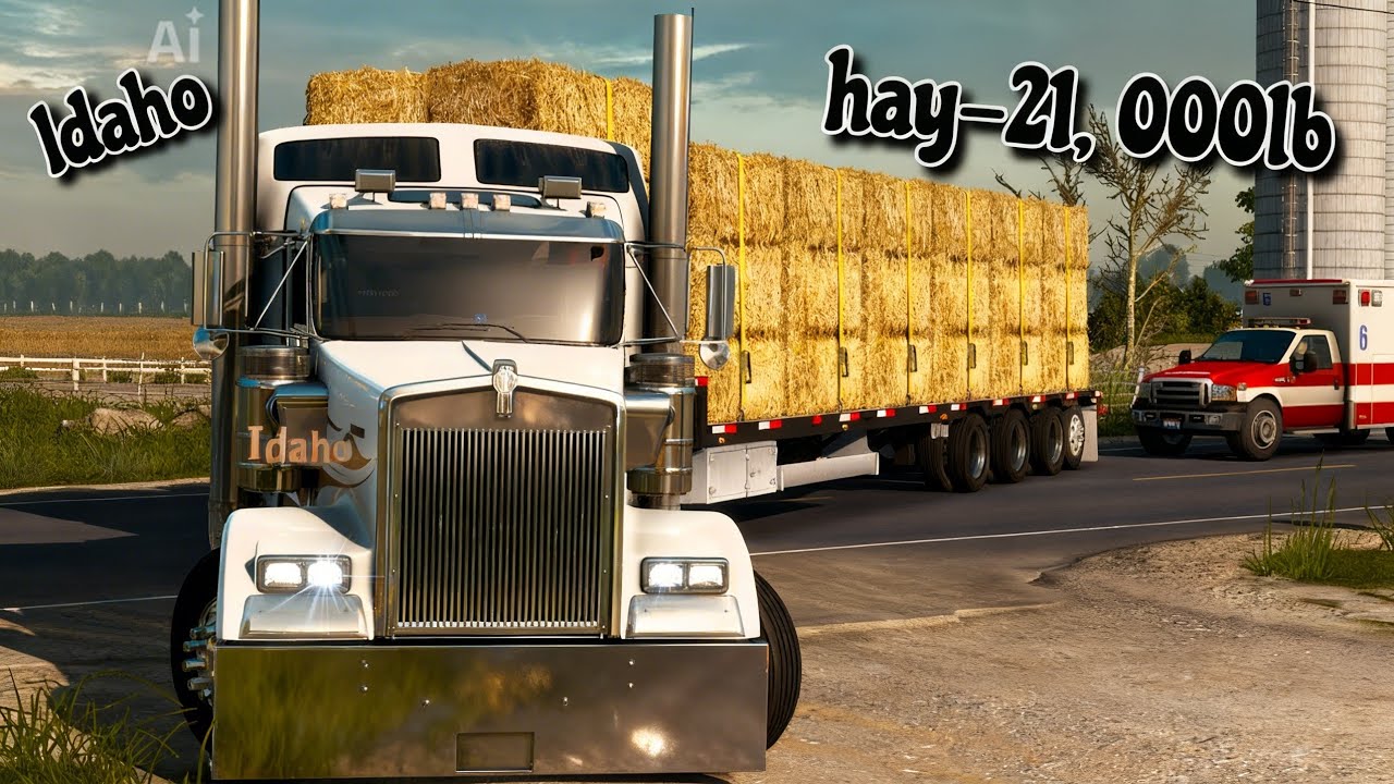 Kenworth w900- heavy hauling-american truck simulator -cat power 525 horse power!!! 