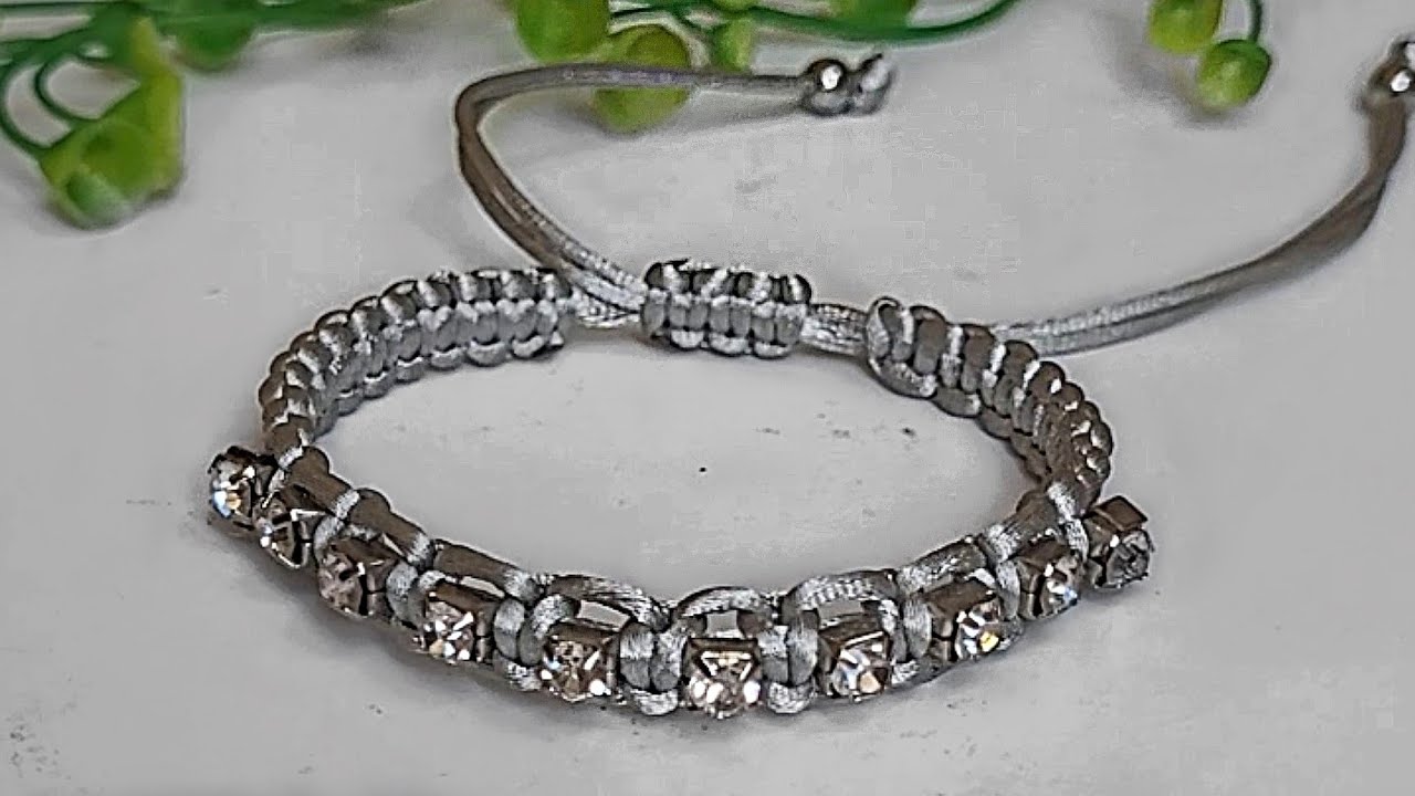 Como Fazer Pulseira de Macramê com Strass
